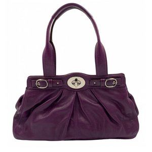 SOLD - Coach Purple Leather Shoulder Tote Bag